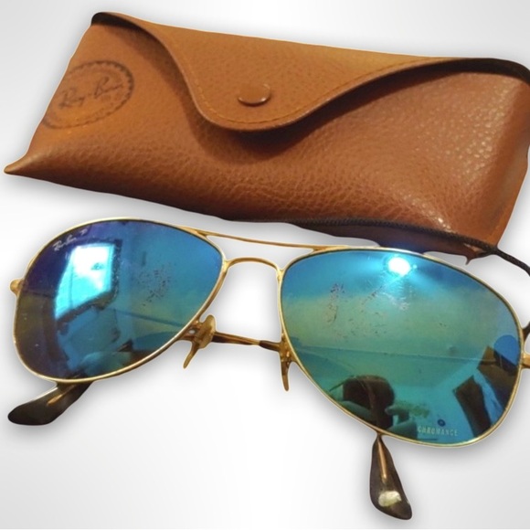 Ray-Ban Polarized Chromance Aviator Sunglasses with Case - Picture 2 of 12